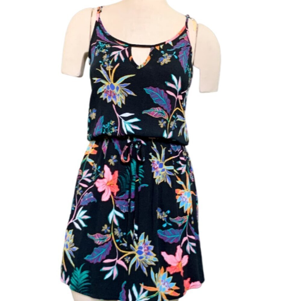 COTTON:ON Sun‎ Dress Black Floral Sleeveless Adjustable Strap S #31P